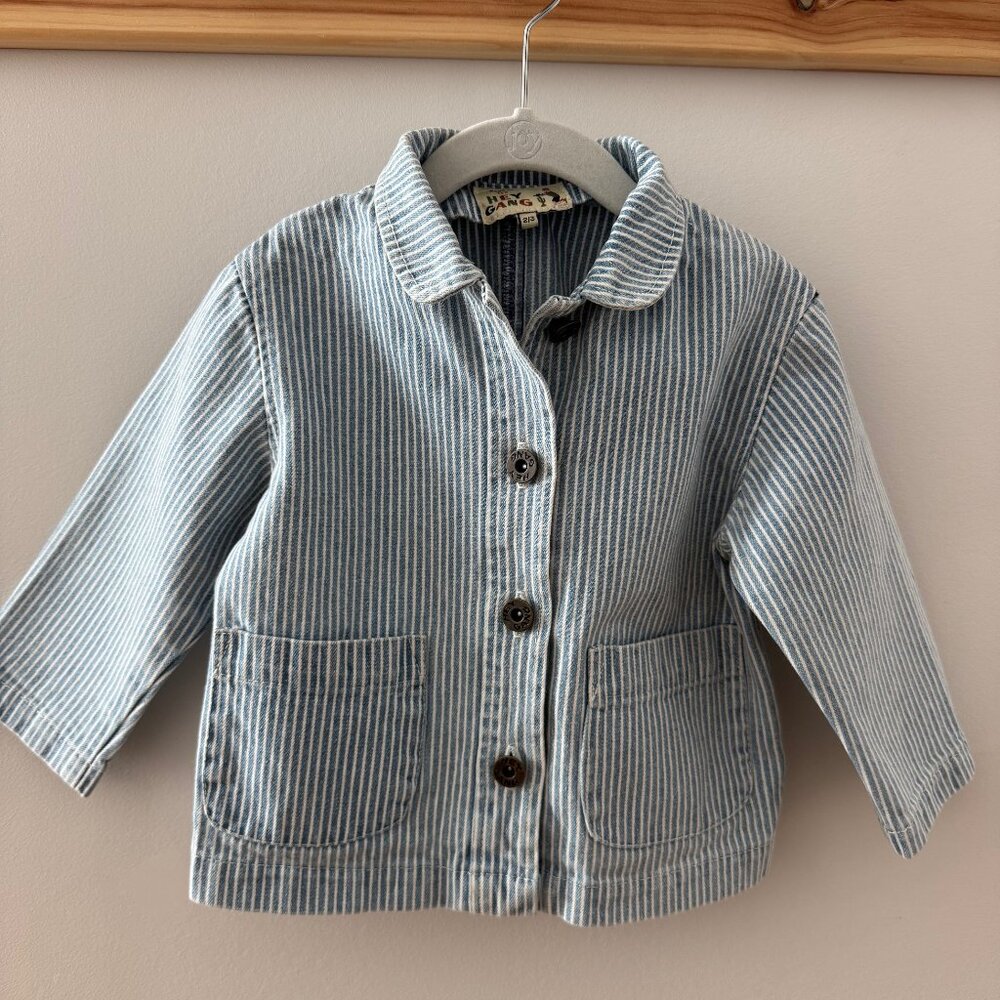 Hey Gang Kids Chore Coat - Conductor Stripe 2-3